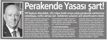 “Perakende yasası şart”