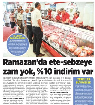 Ramazan’da ete, sebzeye zam yok; yüzde 10 indirim var