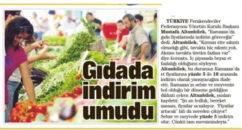 Gıdada indirim umudu