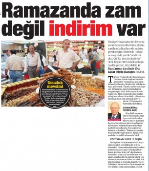 Ramazan’da zam değil; indirim var