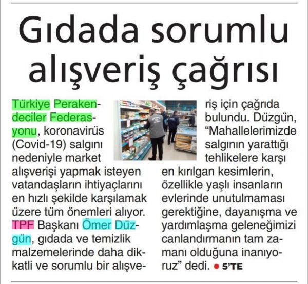 Gıdada sorumlu alışveriş çağrısı