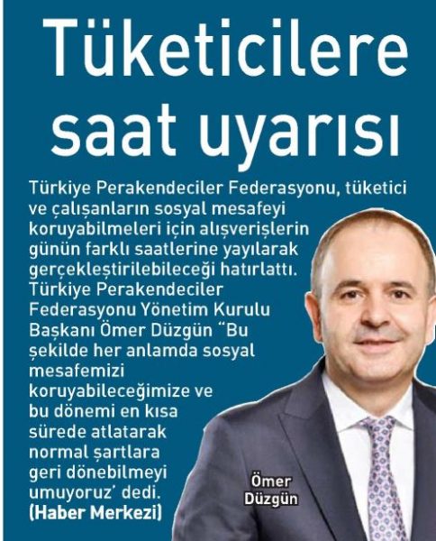 Tüketicilere saat uyarısı