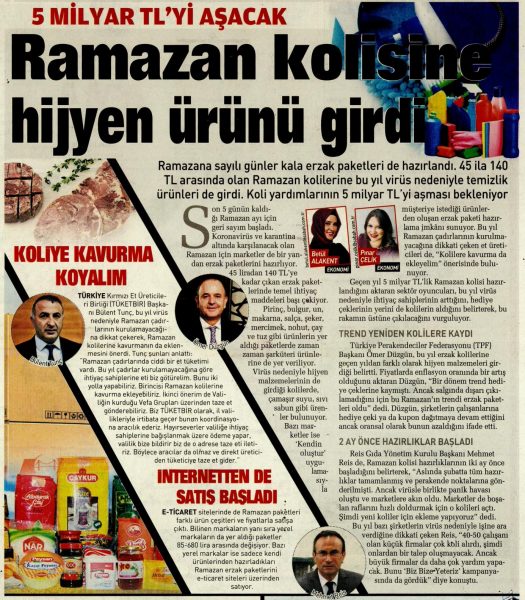 Ramazan kolisine hijyen ürünü girdi