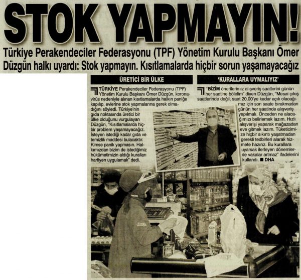 Stok yapmayın