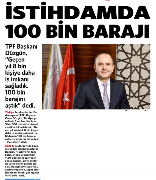 İstihdamda 100 bin barajı