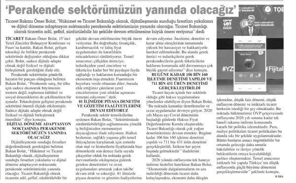 perakende sektörümüzün yanında olacağız