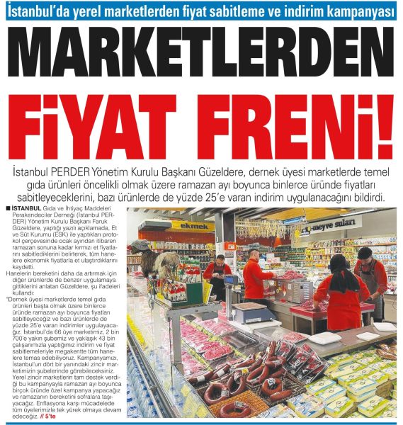 Marketlerde Fiyat Freni