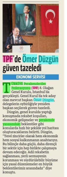 TPF Başkanı Ömer Düzgün güven tazaledi