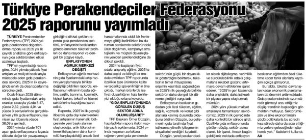 TPF Rapor yayınladı