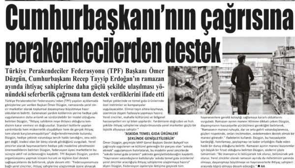 Cumhurbaşkanı’nın çağrısına perakendecilerden destek