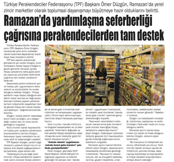 Ramazan’da yardımlaşma seferberliği