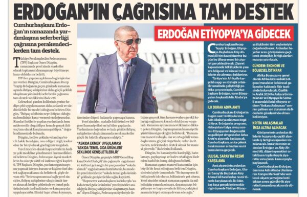 Erdoğan’ın çağrısına tam destek