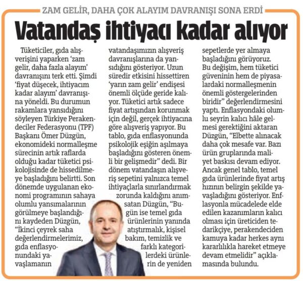 Vatandaş ihtiyacı kadar alıyor