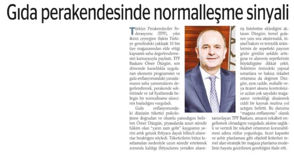 Gıda Perakendesinde Normalleşme Sinyali
