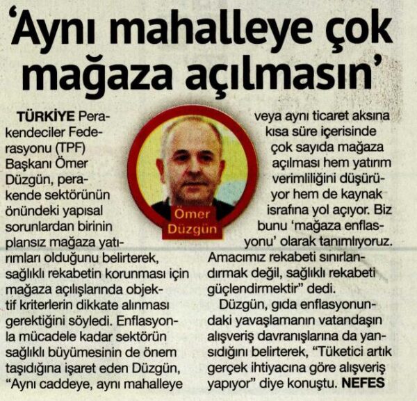 Aynı mahalleye çok mağaza açılmasın